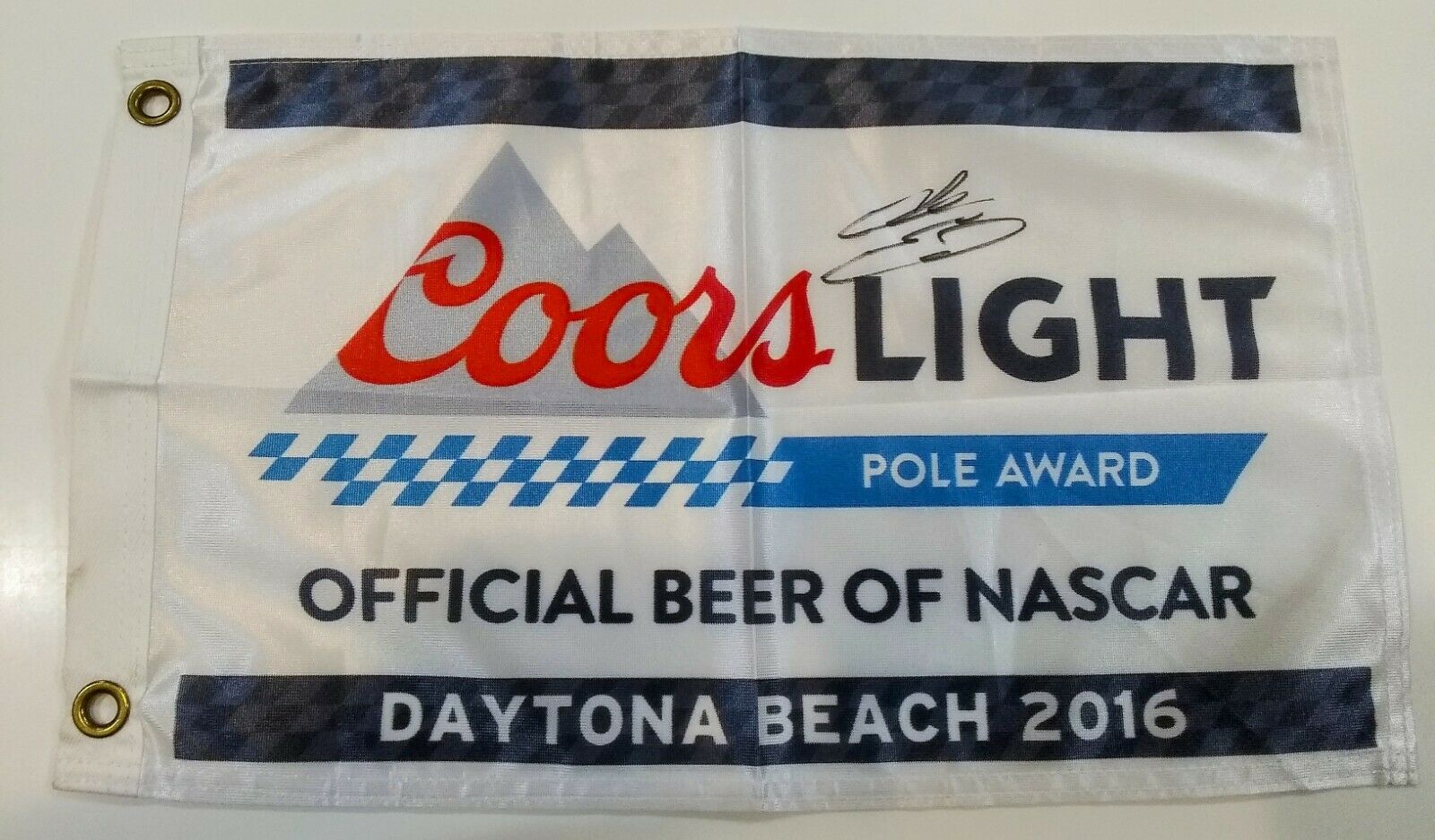 Chase Elliott First Career Cup Series Pole Flag Autographed Nascar