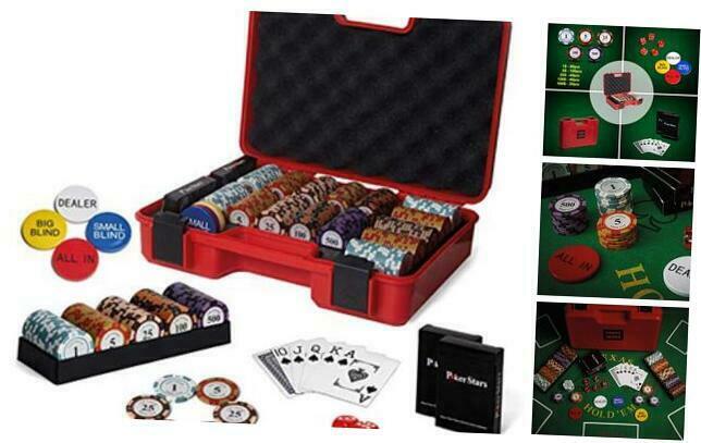 Exclusive Poker Set 300 Pcs, 14 Gram Clay Poker Chips For Texas Holdem, Red